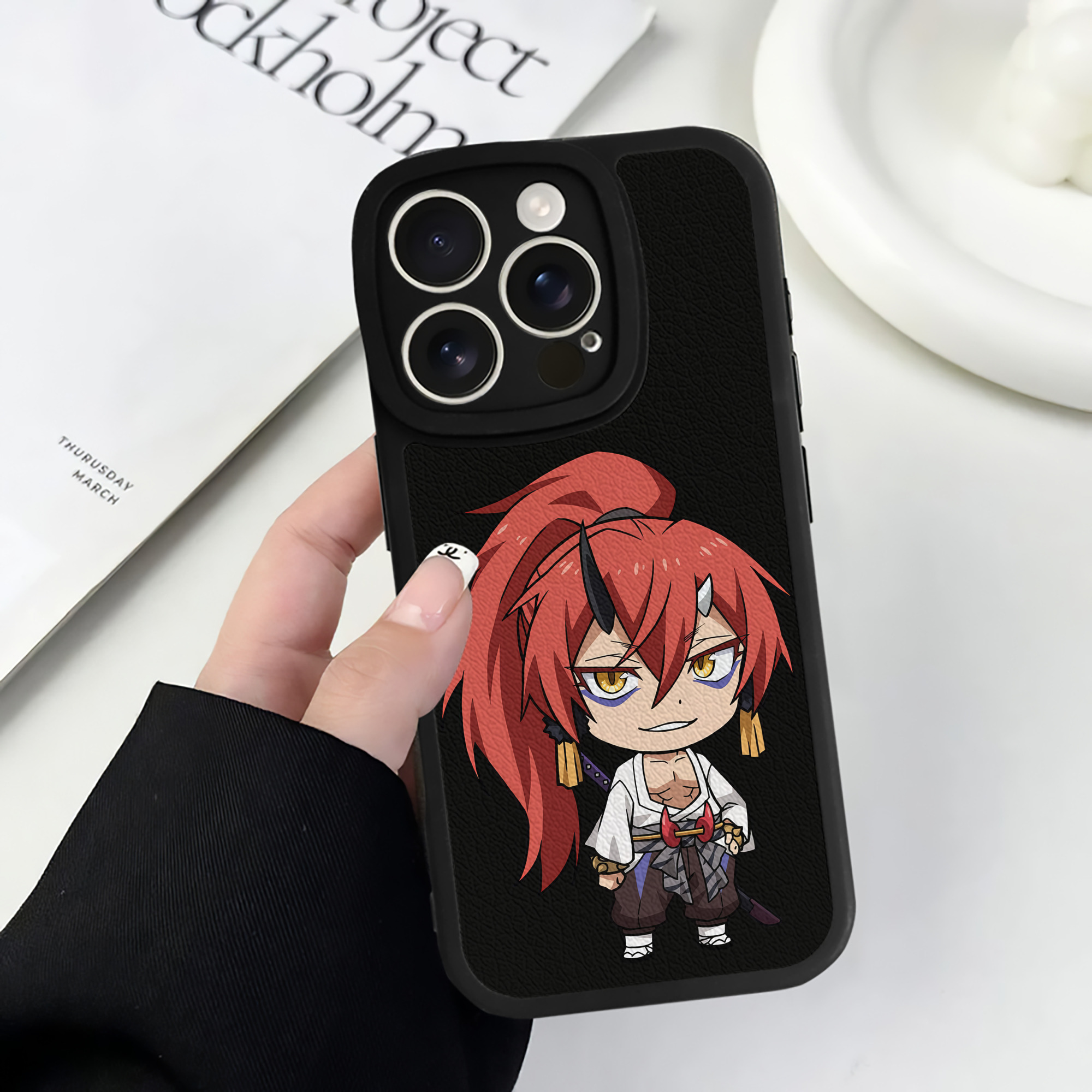 （画像用） 転スラ Regarding Reincarnated to Slime 【iPhone 16シリーズ対応】シリコンスマホケース（レザー調） 材質：シリコン